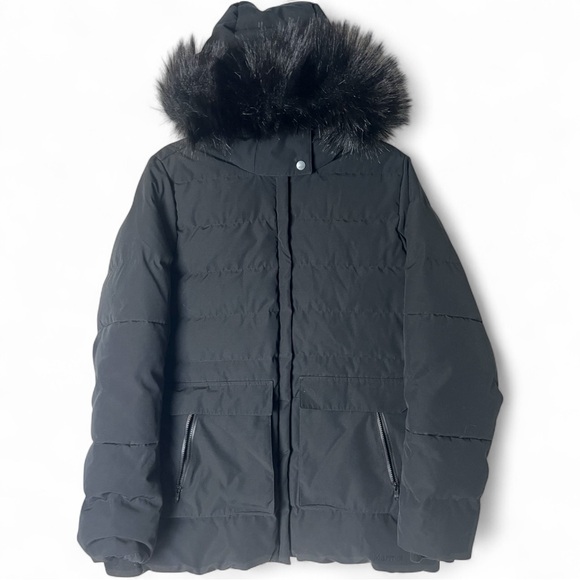 Marmot Women’s Lexi Puffer Jacket 700 Fill-Power Down Hood Faux Fur Black Sz.‎ M - Picture 1 of 15